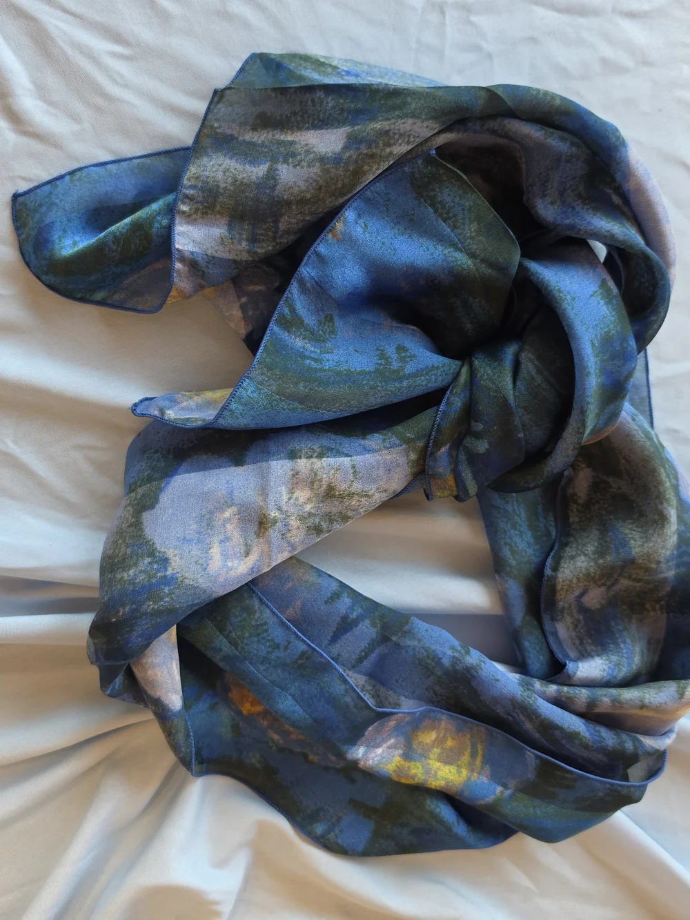 Brochier Soieries Blue Multicolor Decorative Silk Scarf